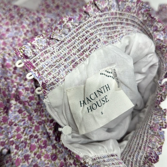 Tuckernuck x Hyacinth House Mini Dress Ruffle Floral Periwinkle Purple New Small - Picture 9 of 11